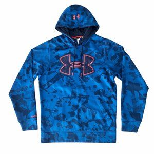 Under Armour Mens Blue Logo Allover Print Hoodie S